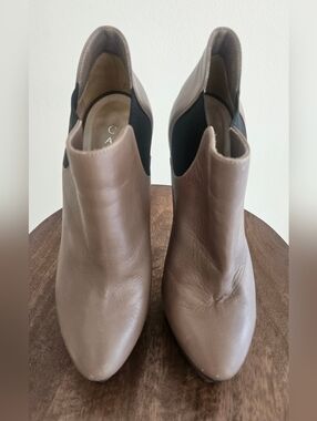 Casadei Taupe Leather Ankle Booties